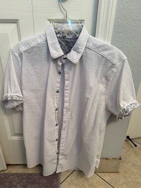 Robert Graham White Short-Sleeve Textured Button-Down Shirt